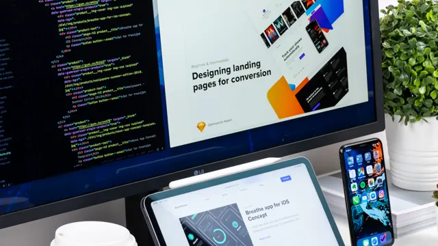 Diseño de una web en una pantalla como símbolo de diseño web y hosting